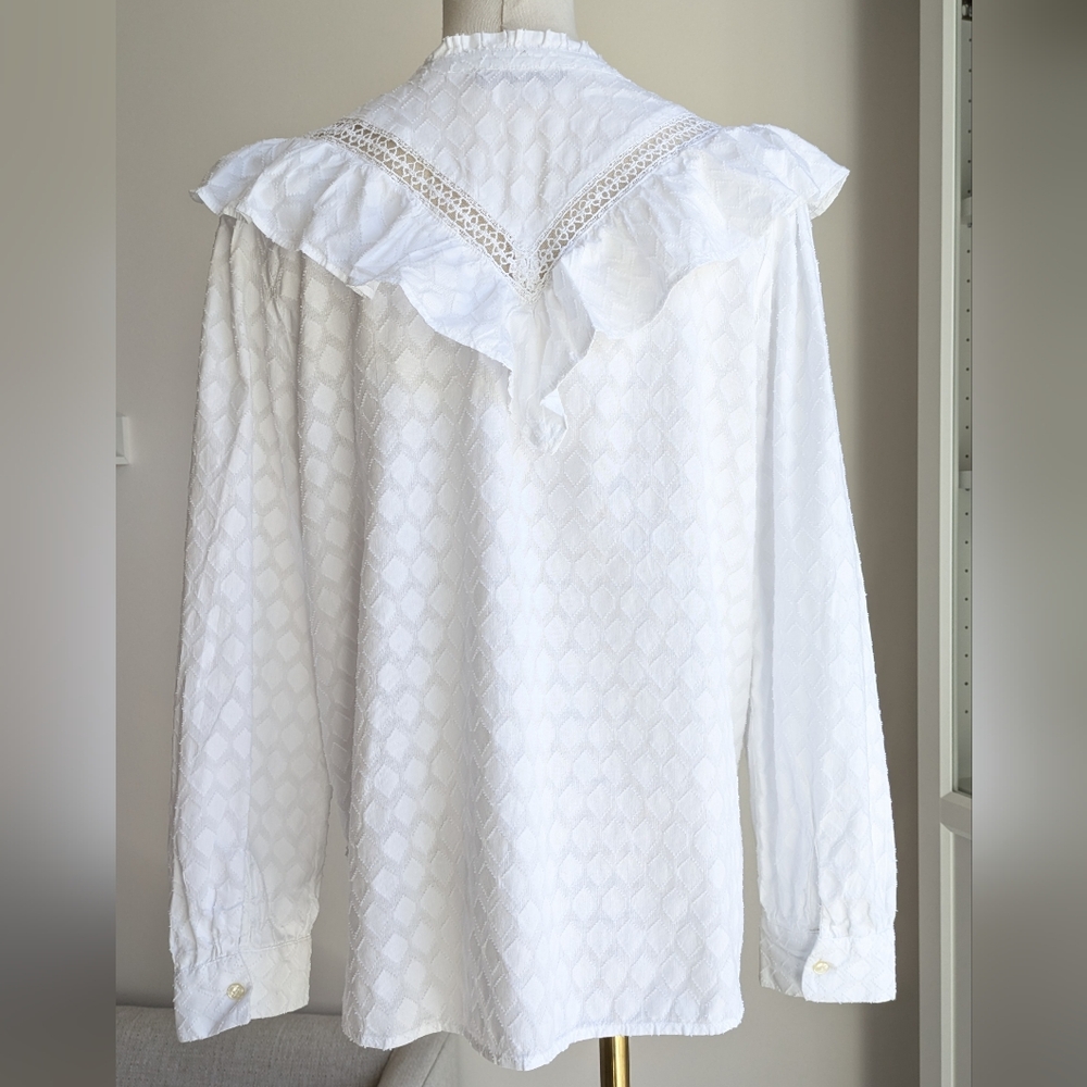 LOFT Ann Taylor Ruffle Button-Down Top - Picture 2 of 10